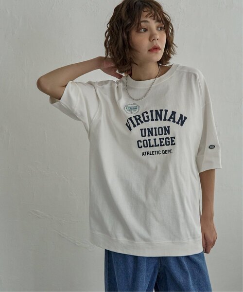 DISCUS ATHLETIC(ディスカス アスレチック)の「DISCUS ATHLETIC ディスカスアスレチック ロゴルーズT(Tシャツ/カットソー・レディース・オフホワイト/ブラック/ラベンダー/ブラウン・M)」の1枚目の写真