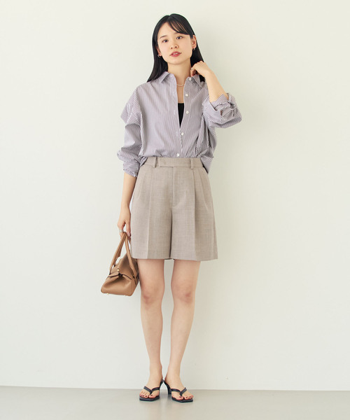 Noble(ノーブル)の「《・セットアップ対応》ドンゴロスフレアショートパンツ(その他パンツ・レディース・ベージュ/ネイビー・36/38)」の6枚目の写真