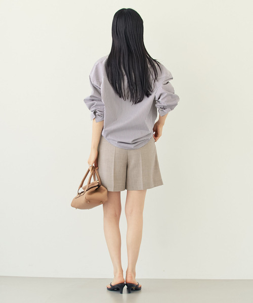 Noble(ノーブル)の「《・セットアップ対応》ドンゴロスフレアショートパンツ(その他パンツ・レディース・ベージュ/ネイビー・36/38)」の7枚目の写真