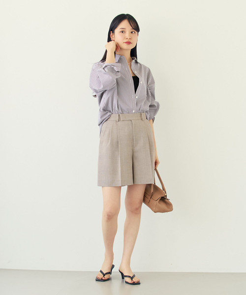 Noble(ノーブル)の「《・セットアップ対応》ドンゴロスフレアショートパンツ(その他パンツ・レディース・ベージュ/ネイビー・36/38)」の11枚目の写真