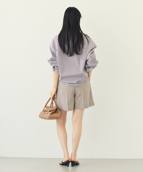 Noble(ノーブル)の「《・セットアップ対応》ドンゴロスフレアショートパンツ(その他パンツ・レディース・ベージュ/ネイビー・36/38)」の13枚目の写真