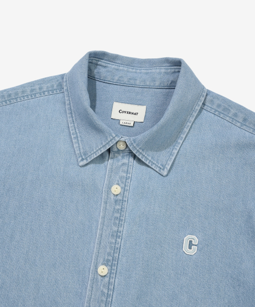 COVERNAT(カバーナット)の「Cロゴデニムハーフシャツライトブルー(シャツ/ブラウス・メンズ・その他・X-SMALL/SMALL/MEDIUM/LARGE/X-LARGE/XX-LARGE)」の6枚目の写真