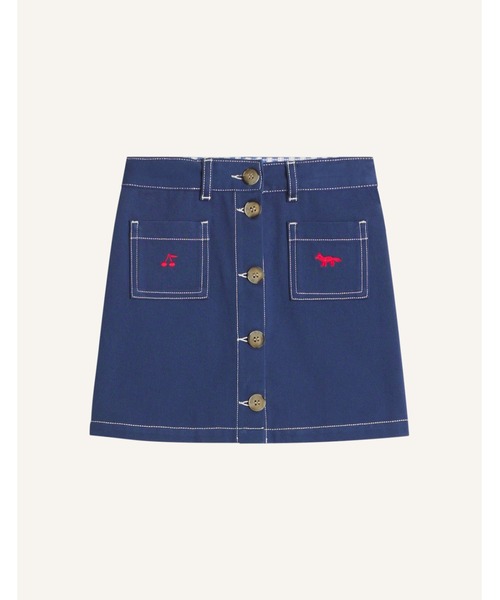 Maison Kitsune(メゾンキツネ)の「LAURINE GABARDINE SKIRT(スカート・キッズ・インディゴブルー・140cm/130cm/120cm/110cm/150cm)」の6枚目の写真