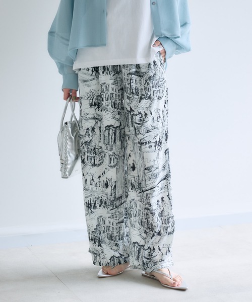 Paradise Picnic（パラダイスピクニック）の「ROSIEE  風景柄イージーパンツ（その他パンツ・レディース・ベージュ/ブラック・FREE）」の7枚目の写真