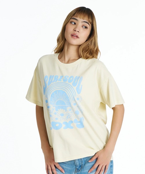 ROXY（ロキシー）の「ROXY/ロキシー 半袖 Tシャツ ウォッシュ加工 RAINBOW ROXY RST262035（Tシャツ/カットソー・レディース・マスタード/ブラック/ピンク・M/L）」の11枚目の写真