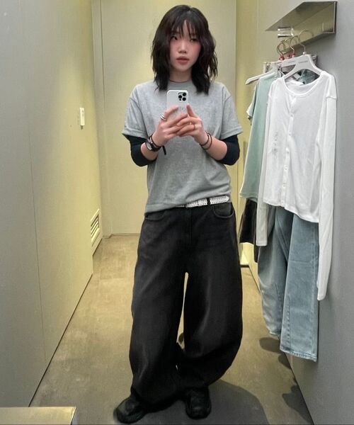 MUSINSA STANDARD（ムシンサスタンダード）の「[クールタンダード] バルーンデニムパンツ [ウォッシュドブラック]（デニムパンツ・メンズ・その他・30/31/33/26/27/28/40/38/42/36/34/32/29）」の10枚目の写真