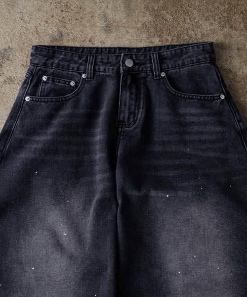 ADAMASTE(アダマスト)の「Paint Wide Barrel Denim - ペイントワイドカーブデニム(デニムパンツ・メンズ・グレー/ブラック・SMALL/MEDIUM/LARGE)」の11枚目の写真