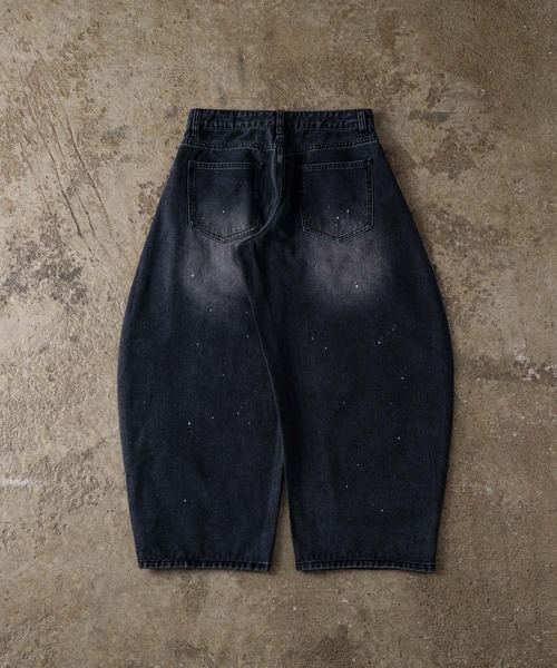 ADAMASTE(アダマスト)の「Paint Wide Barrel Denim - ペイントワイドカーブデニム(デニムパンツ・メンズ・グレー/ブラック・SMALL/MEDIUM/LARGE)」の8枚目の写真