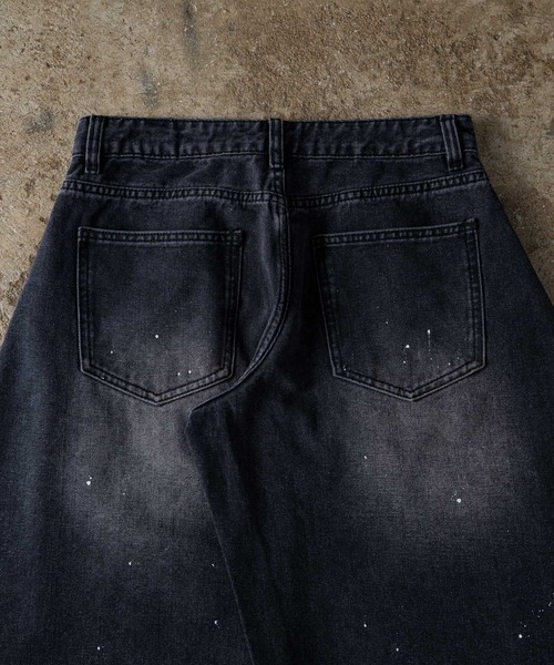 ADAMASTE(アダマスト)の「Paint Wide Barrel Denim - ペイントワイドカーブデニム(デニムパンツ・メンズ・グレー/ブラック・SMALL/MEDIUM/LARGE)」の16枚目の写真