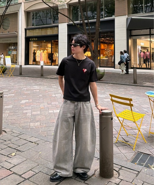 ADAMASTE(アダマスト)の「Paint Wide Barrel Denim - ペイントワイドカーブデニム(デニムパンツ・メンズ・グレー/ブラック・SMALL/MEDIUM/LARGE)」の5枚目の写真
