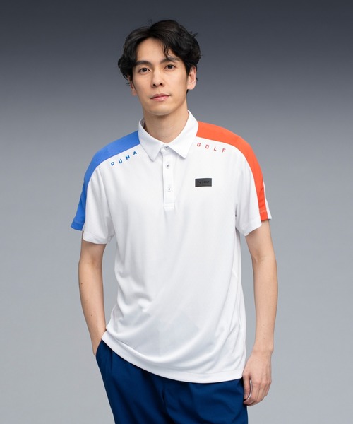 PUMA(プーマ)の「PUMA プーマ メンズ ゴルフ PB ジャガード 半袖 ポロシャツ(ポロシャツ・メンズ・ホワイト系その他/レッド系その他/ブルー系その他・XX-LARGE/MEDIUM/X-LARGE/LARGE/SMALL)」の1枚目の写真