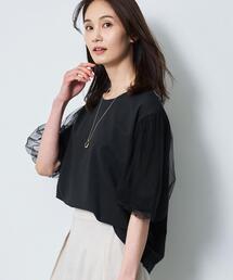 Reflect（リフレクト）の「【UVカット／接触冷感／吸水速乾】チュールスリーブプルオーバー（Tシャツ/カットソー）」