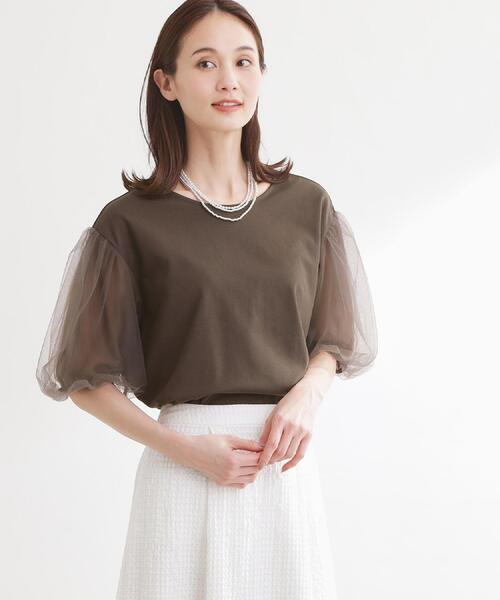 Reflect(リフレクト)の「【UVカット/接触冷感/吸水速乾】チュールスリーブプルオーバー(Tシャツ/カットソー・レディース・ベビーピンク/ブラック/ホワイト/ダークブラウン・09/11)」の15枚目の写真