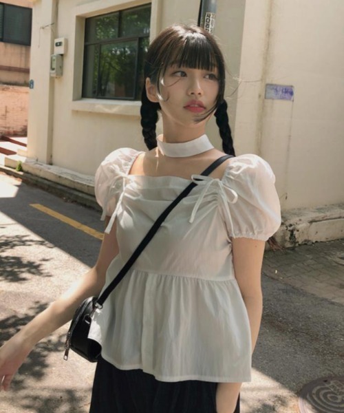 semplice（センプリチェ）の「カットソー【韓国ファッション】（シャツ/ブラウス・レディース・ホワイト/ブラック・F）」の19枚目の写真