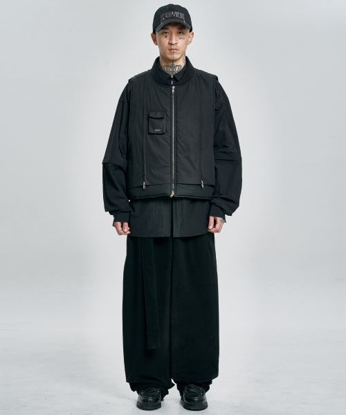 AJOBYAJO（アジョバイアジョ）の「Layered Padded Zip Up Vest [BLACK]（ベスト・メンズ・その他・FREE）」の5枚目の写真