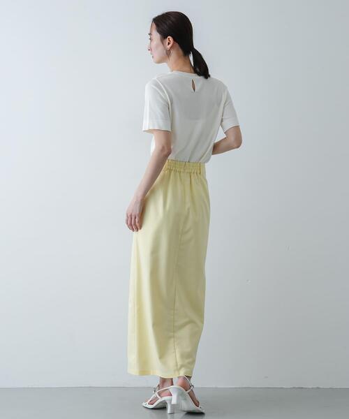 SENSE OF PLACE by URBAN RESEARCH（センスオブプレイスバイアーバンリサーチ）の「『洗濯可』プレートツキニットTシャツ(半袖)（ニット/セーター・レディース・アイボリー/ブラック/グレー・ONE）」の7枚目の写真