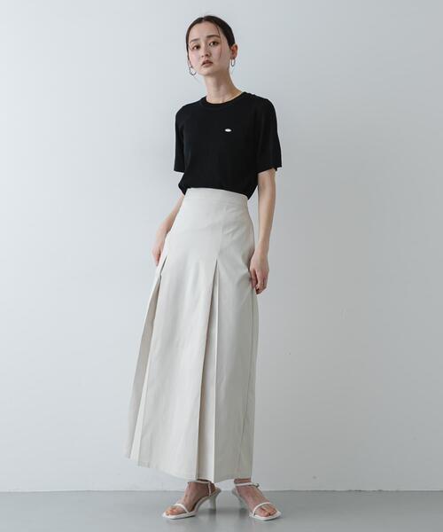 SENSE OF PLACE by URBAN RESEARCH（センスオブプレイスバイアーバンリサーチ）の「『洗濯可』プレートツキニットTシャツ(半袖)（ニット/セーター・レディース・アイボリー/ブラック/グレー・ONE）」の12枚目の写真