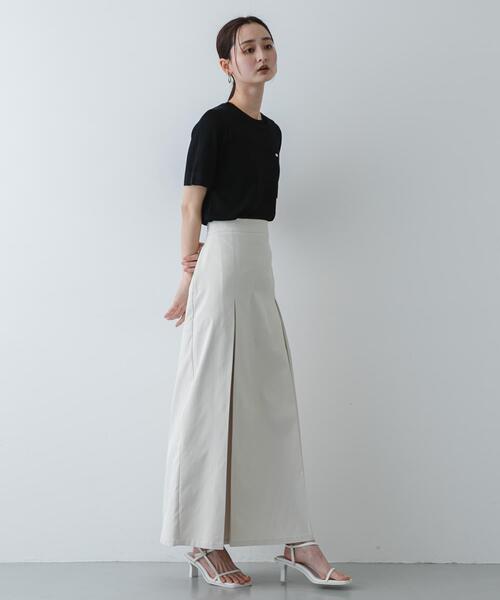 SENSE OF PLACE by URBAN RESEARCH（センスオブプレイスバイアーバンリサーチ）の「『洗濯可』プレートツキニットTシャツ(半袖)（ニット/セーター・レディース・アイボリー/ブラック/グレー・ONE）」の13枚目の写真