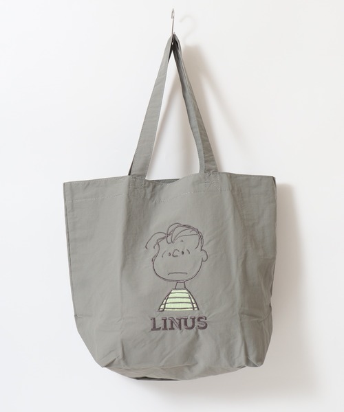 SNOOPY(スヌーピー)の「SNOOPY スヌーピー トートバッグ 刺繍 アップリケ(トートバッグ・レディース・グリーン/ピンク/ブルー/グレー/ブラック・FREE)」の12枚目の写真
