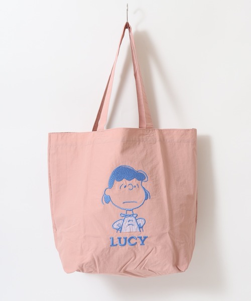 SNOOPY(スヌーピー)の「SNOOPY スヌーピー トートバッグ 刺繍 アップリケ(トートバッグ・レディース・グリーン/ピンク/ブルー/グレー/ブラック・FREE)」の14枚目の写真