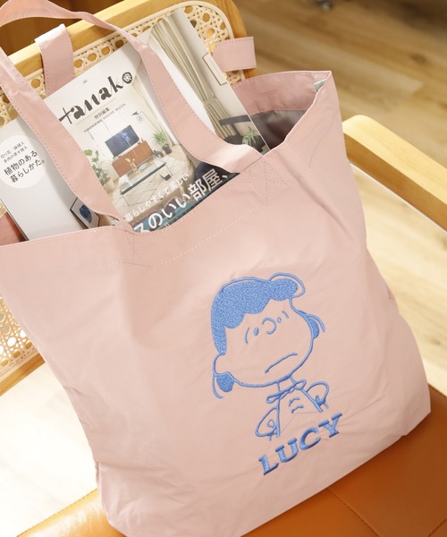 SNOOPY(スヌーピー)の「SNOOPY スヌーピー トートバッグ 刺繍 アップリケ(トートバッグ・レディース・グリーン/ピンク/ブルー/グレー/ブラック・FREE)」の21枚目の写真