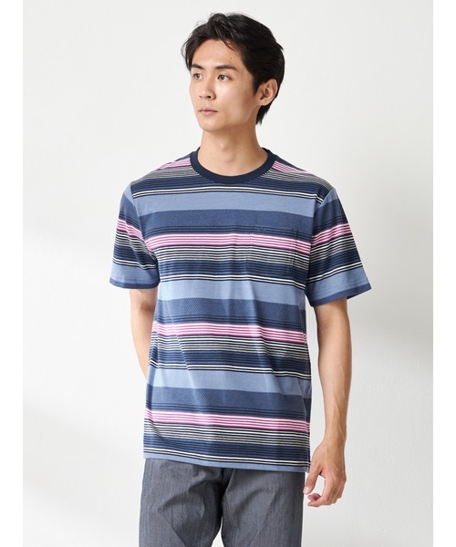 McGREGOR(マックレガー)の「グラデーションボーダーT(Tシャツ/カットソー・メンズ・アイボリー/ネイビー・M/L/XL)」の2枚目の写真