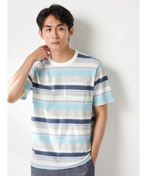 McGREGOR(マックレガー)の「グラデーションボーダーT(Tシャツ/カットソー・メンズ・アイボリー/ネイビー・M/L/XL)」の5枚目の写真