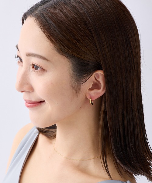 CALIN STANDARD(カリンスタンダード)の「◆金属アレルギー対応◆◆made in japan◆【片手でスムースワンタッチ】スクエア ミニスムースピアス(ピアス(両耳用)・レディース・ピンクゴールド/ゴールド/シルバー・FREE)」の5枚目の写真