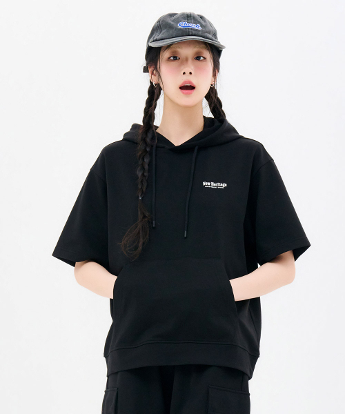 CHASECULT(チェイスカルト)の「共用クーリングコットン半袖フードTシャツ-FBRU5812D03(Tシャツ/カットソー・メンズ・ブラック・100/105/90/95)」の3枚目の写真