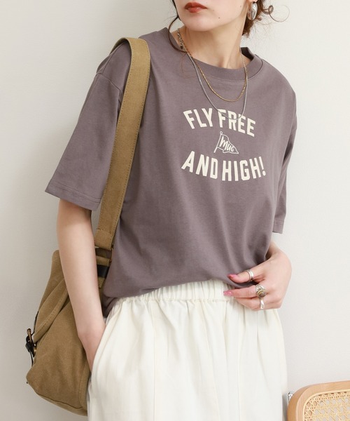 FUNALIVE(ファンアライブ)の「コットンワイドクルーネックプリントTシャツB半袖(Tシャツ/カットソー・レディース・アイボリー/ライトベージュ/ブラック/モカ/ブルー・M-L)」の21枚目の写真