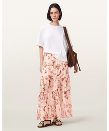 EVIA TIERED FLORAL MAXI SKIRT | EVIA ティアード フローラル マキシ スカート