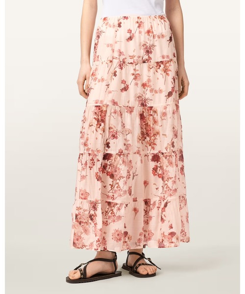 ALLSAINTS（オールセインツ）の「EVIA TIERED FLORAL MAXI SKIRT | EVIA ティアード フローラル マキシ スカート（スカート・レディース・ピンク系その他・6/8/10/4）」の2枚目の写真