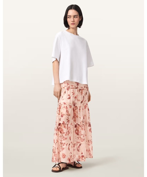 ALLSAINTS（オールセインツ）の「EVIA TIERED FLORAL MAXI SKIRT | EVIA ティアード フローラル マキシ スカート（スカート・レディース・ピンク系その他・6/8/10/4）」の3枚目の写真