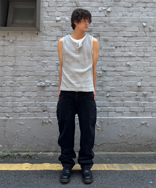 JUAN HOMME(ジュアンオム)の「リファインドヘンリーネックスリーブレス(メランジグレー)(Tシャツ/カットソー・メンズ・その他・MEDIUM/LARGE)」の14枚目の写真