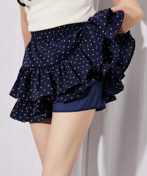 GORGE（ゴージ）の「《ドット×フリルティアード》ミニスカート／フェミニン／春夏秋／全4色（スカート・レディース・レッド/ネイビー/ブラック/オフホワイト・F）」の18枚目の写真