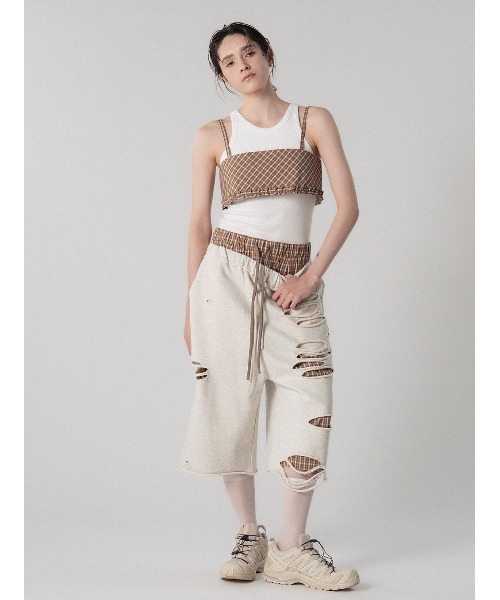 ELCHELE(エルチェレ)の「CHECK HEM FRILL BUSTIER(その他トップス・レディース・ブルー/ベージュ・FREE)」の8枚目の写真