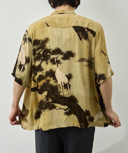 REMI RELIEF(レミレリーフ)の「【REMI RELIEF/レミレリーフ】鶴柄アロハシャツ(シャツ/ブラウス・メンズ・ベージュ/グレー・M/L/XL)」の12枚目の写真