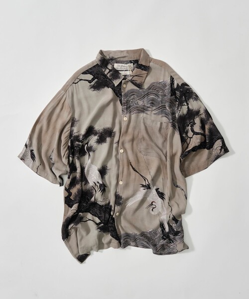 REMI RELIEF(レミレリーフ)の「【REMI RELIEF/レミレリーフ】鶴柄アロハシャツ(シャツ/ブラウス・メンズ・ベージュ/グレー・M/L/XL)」の17枚目の写真