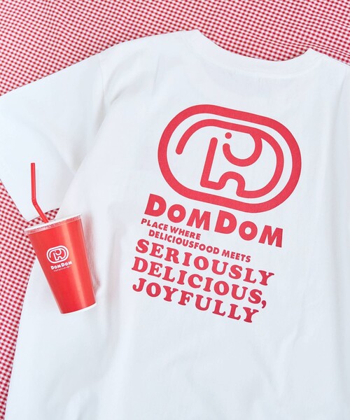 coen(コーエン)の「【DOMDOM(ドムドム)×coen】アソートロゴプリントユニTシャツ(WEB限定サイズあり)(Tシャツ/カットソー・レディース・レッド/ナチュラル/ライトグレー/オフホワイト/その他1/その他2/ダークグレー/その他3・M/XL/L)」の7枚目の写真