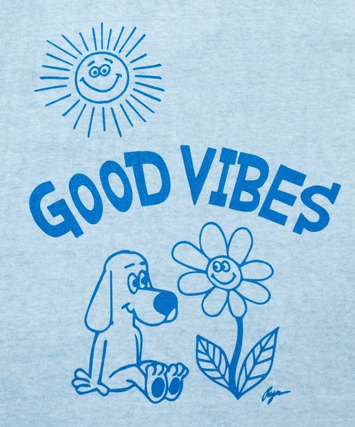 Good On(グッドオン)の「Good On/グッドオン GOOD VIBES SS TEE(Tシャツ/カットソー・メンズ・ライトブルー/コーラルピンク・X-LARGE/LARGE/MEDIUM)」の4枚目の写真