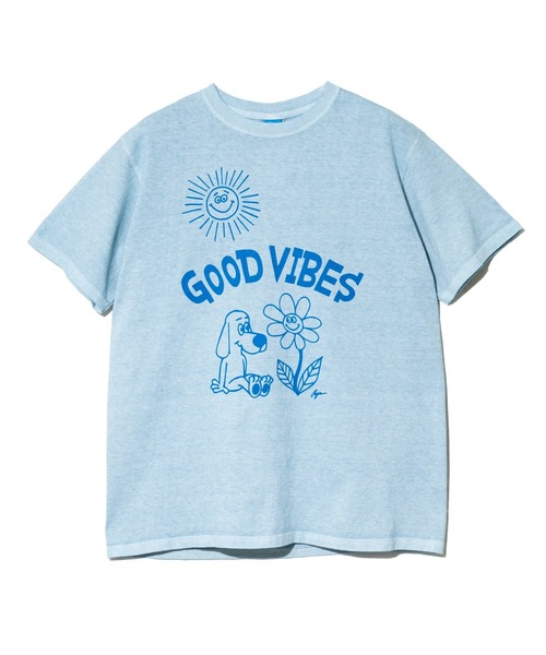 Good On(グッドオン)の「Good On/グッドオン GOOD VIBES SS TEE(Tシャツ/カットソー・メンズ・ライトブルー/コーラルピンク・X-LARGE/LARGE/MEDIUM)」の8枚目の写真