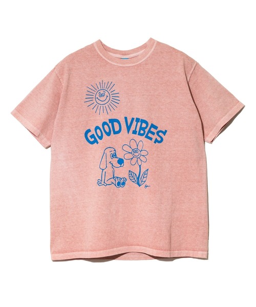 Good On(グッドオン)の「Good On/グッドオン GOOD VIBES SS TEE(Tシャツ/カットソー・メンズ・ライトブルー/コーラルピンク・X-LARGE/LARGE/MEDIUM)」の10枚目の写真