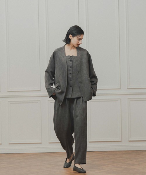 WHYTO.(ホワイト)の「「WHYTO. / ホワイト」tweed satin bustier(シャツ/ブラウス・レディース・ブラウン/ブラック・36/38)」の10枚目の写真