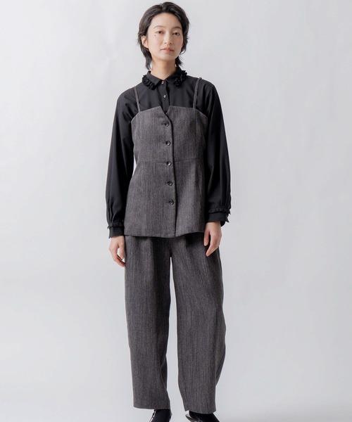 WHYTO.(ホワイト)の「「WHYTO. / ホワイト」tweed satin bustier(シャツ/ブラウス・レディース・ブラウン/ブラック・36/38)」の11枚目の写真