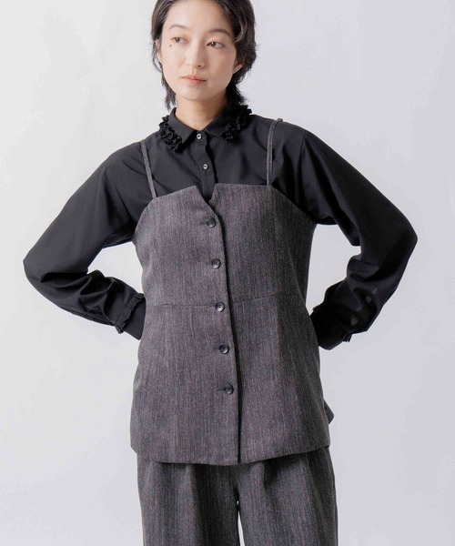 WHYTO.(ホワイト)の「「WHYTO. / ホワイト」tweed satin bustier(シャツ/ブラウス・レディース・ブラウン/ブラック・36/38)」の14枚目の写真