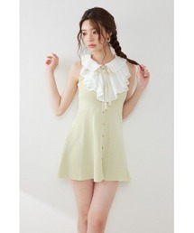 フリルシャツドッキングニットマーメイドミニワンピース 夏服