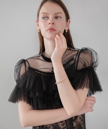 Leja（レジャ）の「【LEJA】ニュアンスパールゴールドビジューブレスレット結婚式 パーティー 成人式 二次会 同窓会 お呼ばれ オケージョン 20代 30代（ブレスレット）」