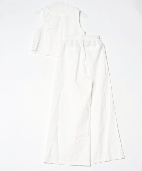 YUGA(ユーガ)の「YUGA_YGMC Korean-style Back-button cropped top + wide-leg pants set(つなぎ/オールインワン・レディース・ホワイト/インディゴブルー/ライトブルー・FREE)」の9枚目の写真