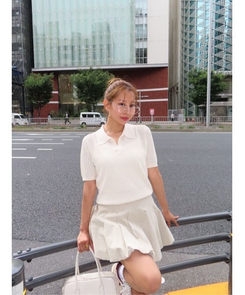 Her lip to(ハーリップトゥー)の「Pointelle-Knit Polo Top(その他トップス・レディース・ホワイト系・FREE)」の3枚目の写真