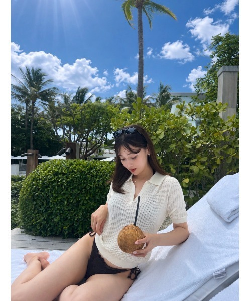 Her lip to(ハーリップトゥー)の「Pointelle-Knit Polo Top(その他トップス・レディース・ホワイト系・FREE)」の12枚目の写真